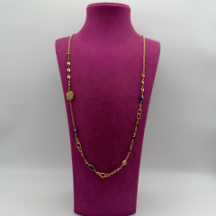 Gold Zincir Madalyon Detaylı Kolye – 90 cm