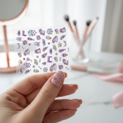 1 Adet Mor Çocuk Tırnak Süsleme Stickerı, Nail Art Süslemeleri