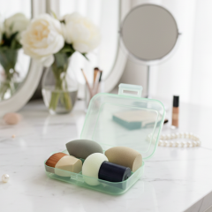 Kutulu 4'lü Makyaj Süngeri Seti (Fondöten, Kapatıcı, Pudra Uygulama) - Yeşil Set