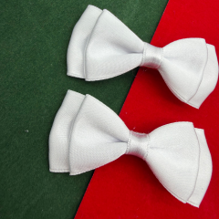 Kız Çocuk Beyaz İkili Fiyonk Pens Toka Seti