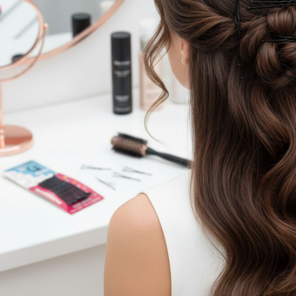 12'li Kadın Siyah Tel Saç Tokası