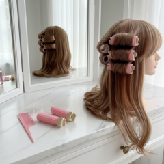 2 Adet Mandallı Saç Kabartma Bigudisi Hacim Arttırma Mandal Bigudi - Açık Pembe