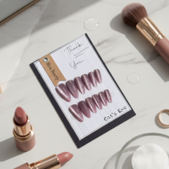 Cat Eye Efektli Bordo Takma Tırnak