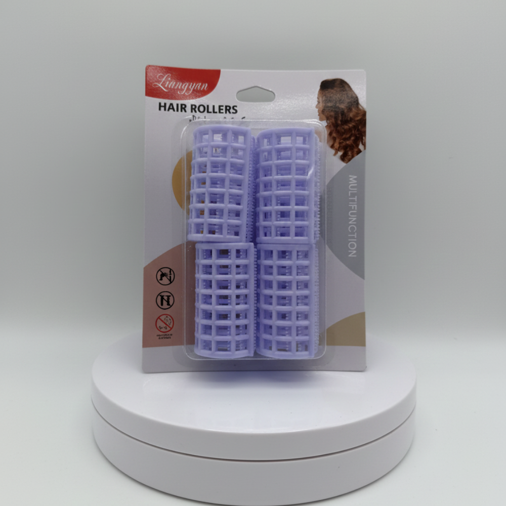 4'lü Saç Şekillendirici Silindir Bigudi Klipsleri - Lila