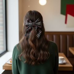 Kadın – Genç Kız Siyah Kırmızı Beyaz Pötikare Fiyonk Toka