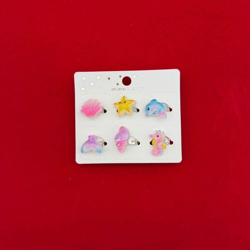 Renkli Deniz Temalı Mini Saç Tokası Seti – 6’lı Sevimli Tasarım