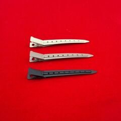 Profesyonel Kuaför Tipi Mat Saç Ayrım Tokası – 3’lü Set (Krem / Gold / Siyah)