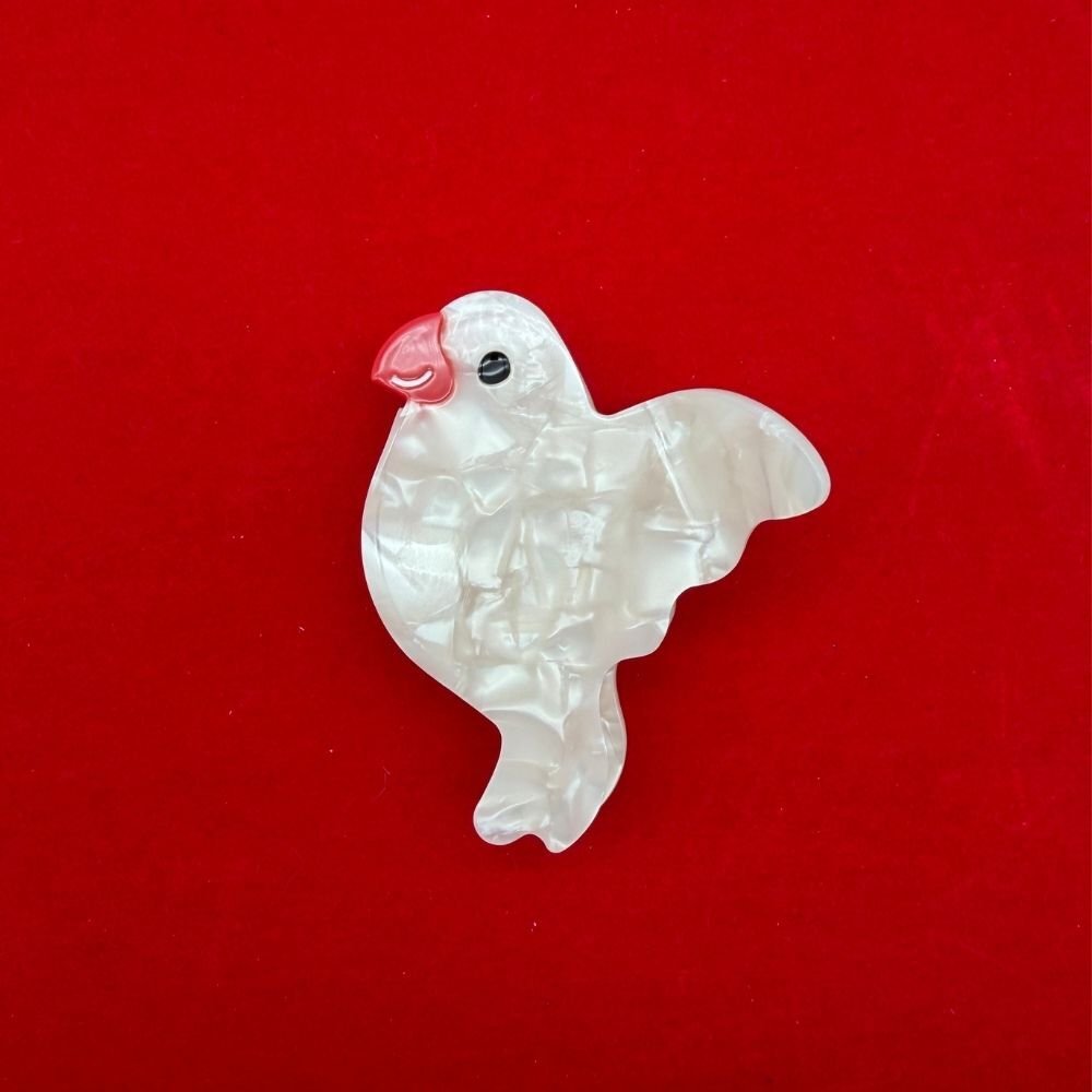 İnci Parıltılı Kuş Figürlü Saç Tokası