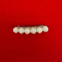 İnci Dokulu Altın Top Detaylı Tokalı Saç Mandalı