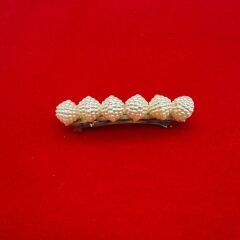 İnci Dokulu Altın Top Detaylı Tokalı Saç Mandalı