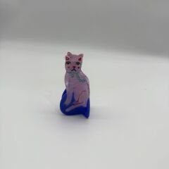 Mor Kedi Figürlü Asetat Mini Toka