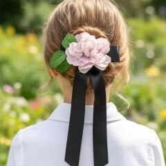 Büyük Çiçekli Kurdeleli Saç Tokası