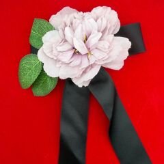 Büyük Çiçekli Kurdeleli Saç Tokası