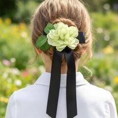 Büyük Çiçekli Kurdeleli Saç Tokası