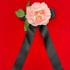 Büyük Çiçekli Kurdeleli Saç Tokası