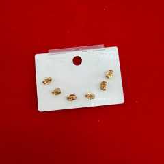 Üçlü Gold Top Çelik Küpe Seti