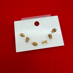 Üçlü Gold Taş Detaylı Çelik Küpe Seti