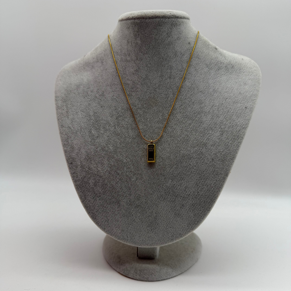 Gold Bar Dikdörtgen Kolye
