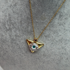 Üçgen Formlu Nazar Gözlü Kolye