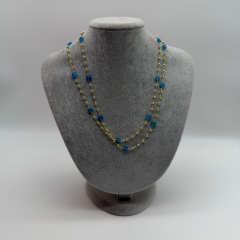 Çoklu Nazar Boncuk Detaylı Gold Uzun Katmanlı Kolye