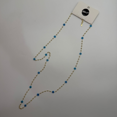 Çoklu Nazar Boncuk Detaylı Gold Uzun Katmanlı Kolye