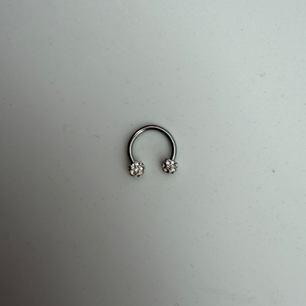 Çift Taş Detaylı Silver Piercing
