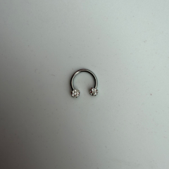 Çift Taş Detaylı Silver Piercing