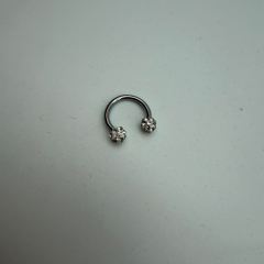 Çift Taş Detaylı Silver Piercing