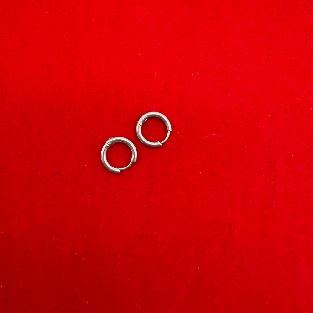 Silver Mini Halka Küpe – Stainless Steel