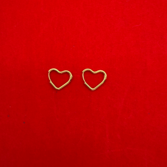 Gold Kalp Form Minimal Küpe – Stainless Steel