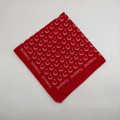 Ay Yıldız Desenli Kırmızı Bandana – %100 Pamuk, 52x52 cm