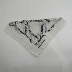 Atatürk İmzalı Beyaz Bandana – %100 Pamuk, 52x52 cm