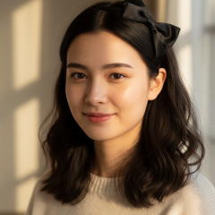 Siyah Saten Fiyonk Detaylı İnce Taç