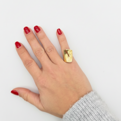 Altın Görünümlü Pirinç Kaplama Form Ayarlanabilir Yüzük