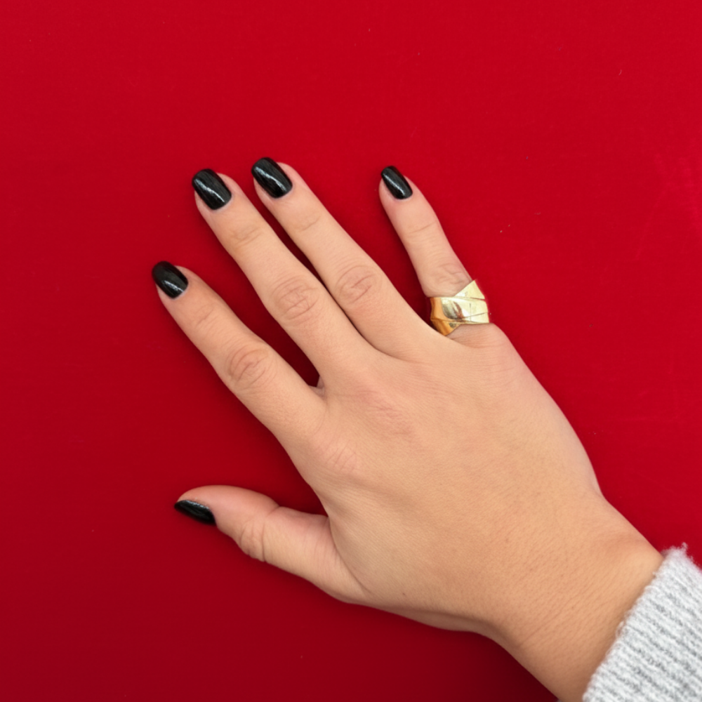 Altın Görünümlü Katman Form Ayarlanabilir Yüzük