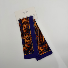 Turuncu & Mor Geometrik Desenli Kare Fular – 50x50