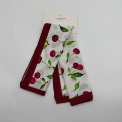 Kırmızı Beyaz Deniz Kabuğu Desenli İpek Etkili Fular (50x50 cm)