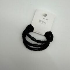 Boncuk Detaylı Örgü Saç Lastiği Seti