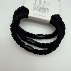 Boncuk Detaylı Örgü Saç Lastiği Seti