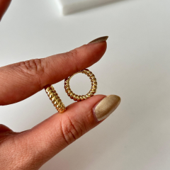 Gold Halka Çelik Küpe