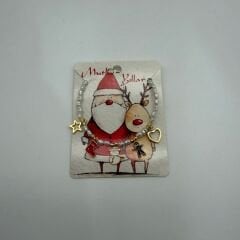 Yılbaşı Figürlü İnci Detaylı Charm Bileklik