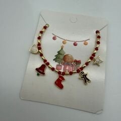 Kırmızı Boncuklu Yılbaşı Charm Bileklik