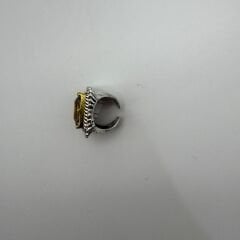 Kehribar Tonlu Kare Form Statement Yüzük