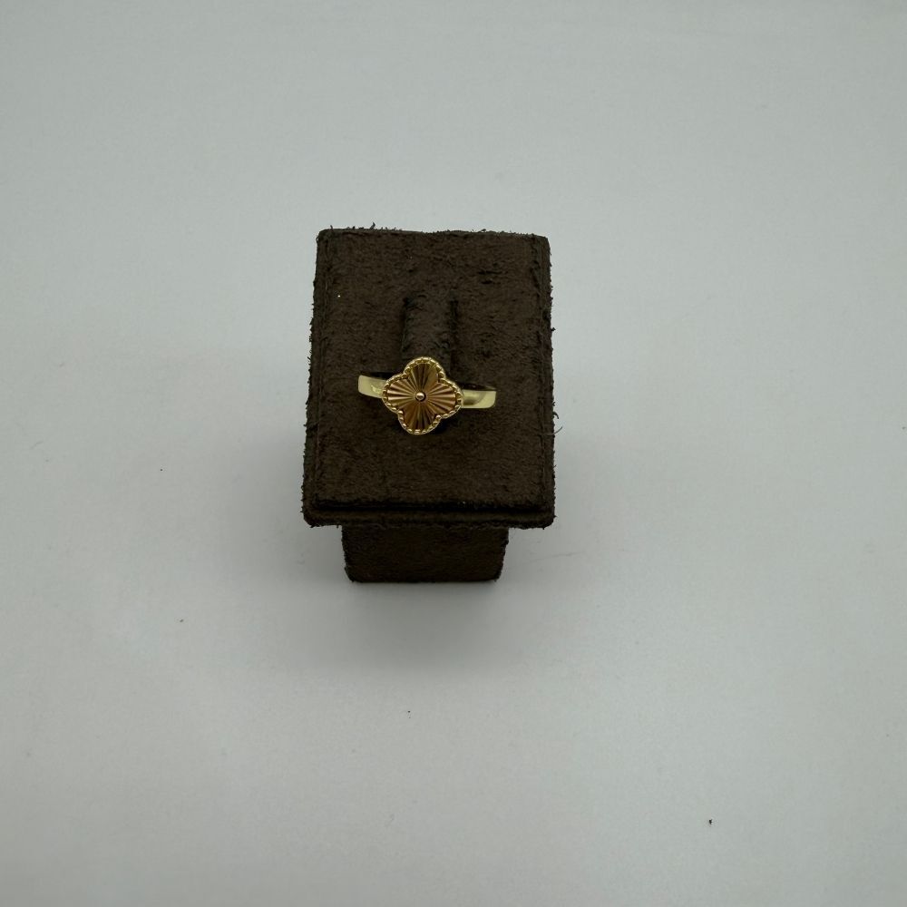 Altın Kaplama Çiçek Formlu Ayarlanabilir Yüzük