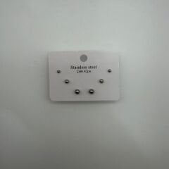 Stainless Steel Minimal Top Detaylı Küpe Seti