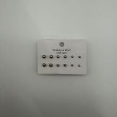 Stainless Steel Çoklu Boy Top Detaylı Küpe Seti