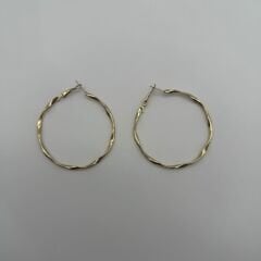 Altın Renk Burgu Dokulu Halka Küpe