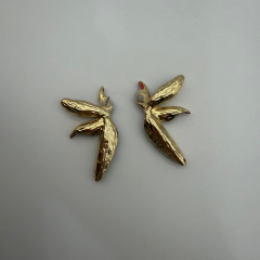 Bordo Mine Detaylı Gold Küpe