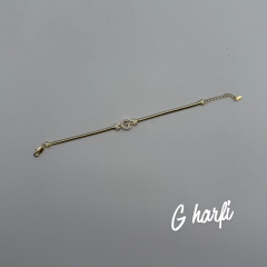 Gold Taşlı G Harf Detaylı Bileklik