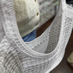 File Dokulu Geniş Form Omuz Çantası